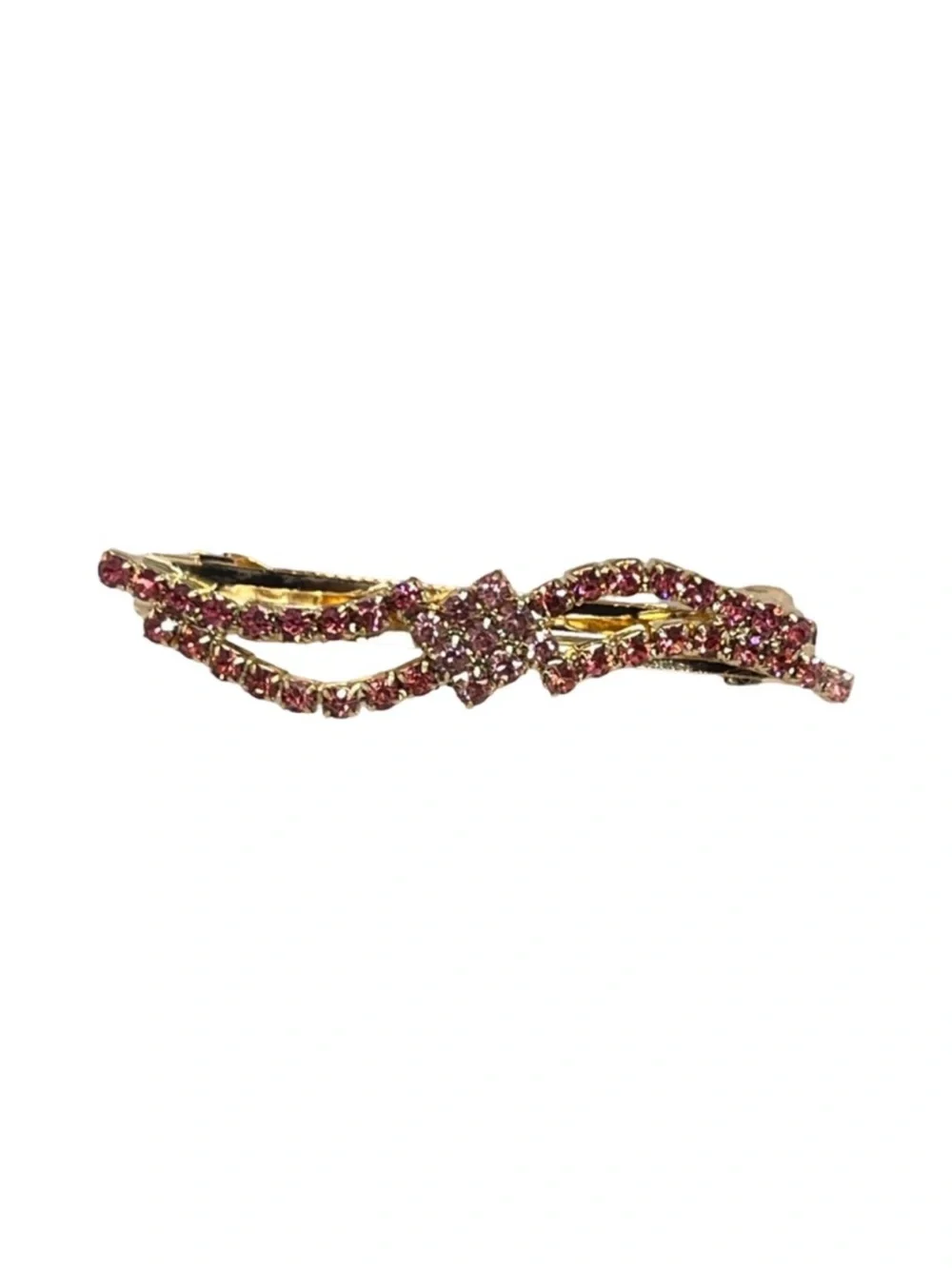 Pink Crystal Twist Hair Barrette - Women Accessories